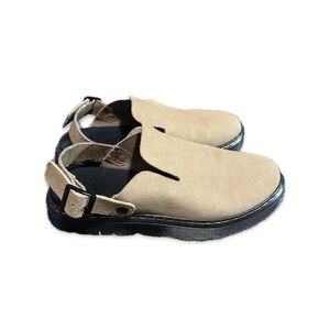 Dr. Martens Beige Suede Slingback Shoes